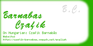 barnabas czafik business card